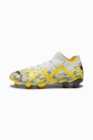 Souliers de soccer à crampons FUTURE ULTIMATE FG/AG, Sedate Gray-Asphalt-Yellow Blaze, extralarge